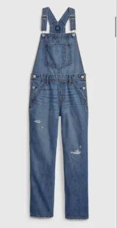 デニムオーバーオール ダメージ加工