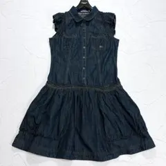 ✨美品✨バーバリーブルーレーベル デニム ワンピース フリル ノバチェック