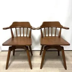 1673 ②2脚セット　無垢材のチェア　椅子　イス　ダイニング　レトロ　店舗什器 1673 ②2脚セット 無垢材のチェア 椅子 イス ダイニング レトロ 店舗