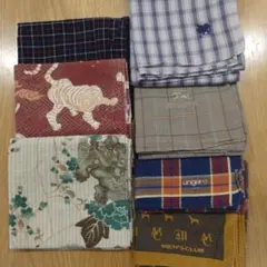Burberry ロゴ刺繍 ハンカチ等 7枚セット デザイン多様