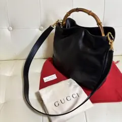 ほぼ　未使用　付属品完備　GUCCI オールドグッチ　バンブー　2way バッグ