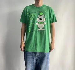 80s キャラクター セントパトリックスデイ メッセージ Tシャツ グリーン L