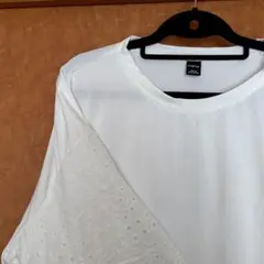【新品未使用】SHEIN FRIFUL ホワイト5分袖レースTシャツ【XL】