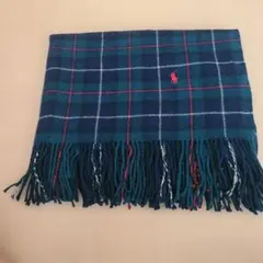 RALPH LAUREN チェック柄ストール ウール100%
