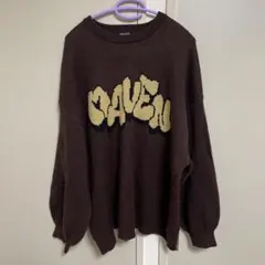 SHAGGIE ブラウンニットセーター ロゴ入りblackupUGGX-girl