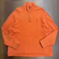 POLO by RalphLauren ニット ハーフジップ オレンジXLサイズ