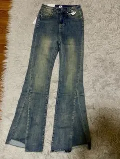 フレアデニム ハイウエスト ライトブルー