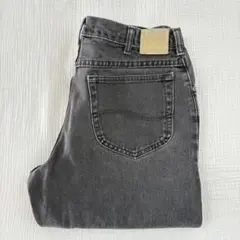 Lee リー W33相当 ブラック デニム ストレート ジーンズ 黒 古着
