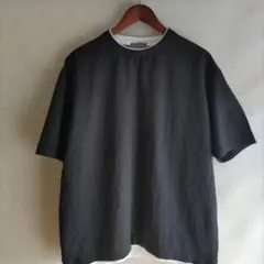 しまむら SEASON REASON シアサッカー風Tシャツ size:L 블랙