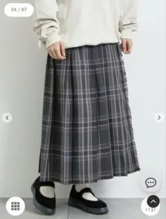 1600円最終価格チェックプリーツスカート