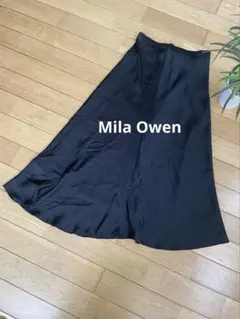 Mila Owen 黒 ロングスカート アシンメトリー　ミラオーウェン　ブラック