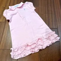 ＊ラルフローレン　ピンク フリル付き 半袖ポロワンピース　24M＊