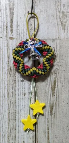 ミニクリスマスリース　揺れる星　オーナメント