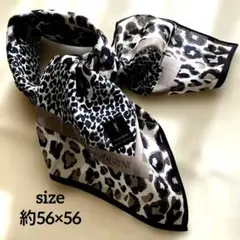 Yves Saint Laurent 【大判・未使用】ヒョウ柄ハンカチーフ