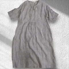 ​極美品 Natural by studio CLIP 麻リネン ラメワンピ Fのサムネイル