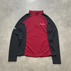 mont-bell モンベル ハーフジップ 長袖シャツ S 赤黒 アウトドア