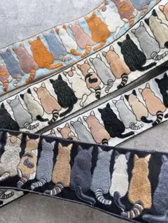 インド刺繍リボン 猫刺繍