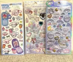 シナモロールうるちゅる、平成はっぴーフォン キラキラストーンシール 3枚セット