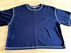 ネイビー クロップド丈 半袖Tシャツのサムネイル
