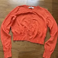 ZARA カーディガン 鮮やかオレンジ 長袖 S コンパクト丈　未使用のサムネイル