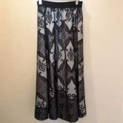 秋冬 ロングスカート フレア 裏地あり ウエストゴム