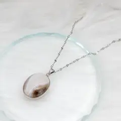 希少 ペルシャ瑪瑙 大粒ペンダント ネックレス ステンレスチェーン /558