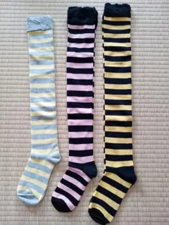 カラフルストライプキッズ靴下3足セット