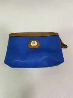 LANCEL 青 レザー ポーチ