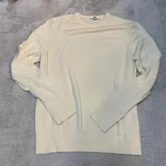 クリーム色 長袖ニット セーター　L ウール100%