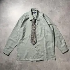 ヴィンテージ 古着 チェック柄 シャツネクタイ付き ペイズリー柄 セット