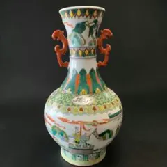 万暦赤絵花生　中国明時代　龍の図柄　夔龍きりゅう　花瓶　置物 万暦赤絵花生 中国明時代 龍の図柄 夔龍きりゅう 花瓶 置物 - メルカリ