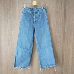 Spick & Span 5 1/2 ハイウエスト フレアデニム フリンジ裾のサムネイル