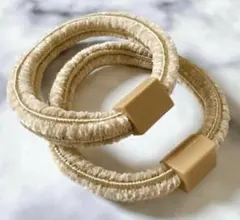 ベージュ　ヘアゴム　2本セット　替えゴム