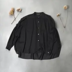 美品 mizuiro ind スタンドカラーシャツ ジャケット 黒 日本製 - メルカリ