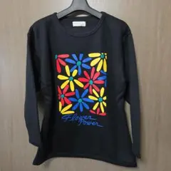 St.Elmo 花柄プリント 長袖トップス ブラック