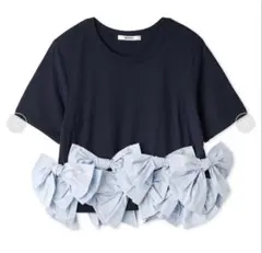 MONCLER 半袖 Tシャツ ネイビー プリーツ切替 - メルカリ