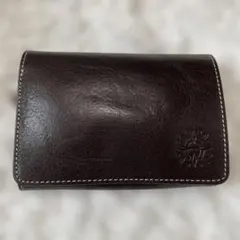 二つ折り財布 ダークブラウン レザーのサムネイル