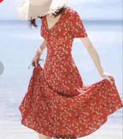 FRAY I.D ⭐︎最終お値下げ⭐︎パフスリーブフラワーワンピース