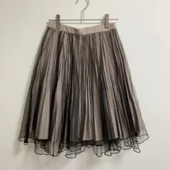 【個性派】Cocodeal チュールレイヤードスカート 黒×ベージュ Mサイズ