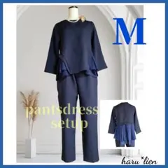 新品 M パンツスーツ フォーマル エレガント 卒業式 入学式 ネイビー a