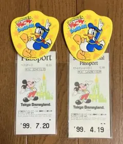 ディズニーランドレトロ　ドナルドダックチケットホルダー