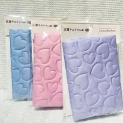セリア　圧着キルトデニム調 ハート 3枚セット ハンドメイド