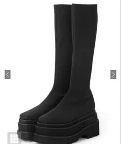 GRL グレイル ストレッチフラット厚底ロングブーツ [gd1586]