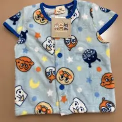 新品　アンパンマン フリースベスト 水色