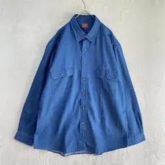 美品✨Franco Collezioni/デニムシャツ/L/綿100% ブルー