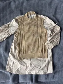 お値下しました！SNIDEL ベージュ ケーブルニット シャツ