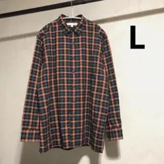 ユニクロ JWアンダーソン フランネルチェックシャツ コラボ オレンジ L