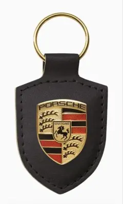 PORSCHE キーホルダー 純正 クレストキーリング ブラック