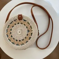 円形かごバッグ(アイボリー)