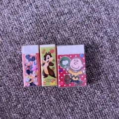 キャラクター消しゴム3個セット ディズニー スヌーピー